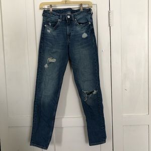 H&M Distressed Girlfriend Jeans